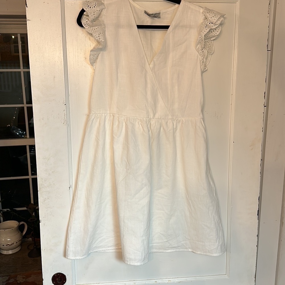 2010s Luukse Fit & Flare Dress | Ribbed Cotton · Cottagecore / Coastal Minimal - Picture 9 of 9